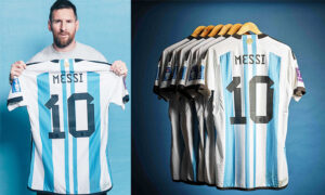 Lionel Messi's FIFA World Cup 2022 shirts for a record amount.