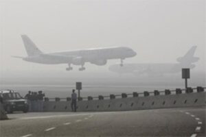 When the temperature drops, thick fog covers Delhi-NCR, and five aircraft are diverted to Jaipur. 