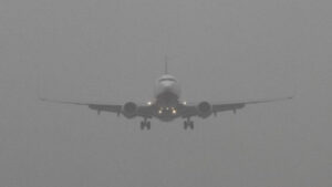 India's Mumbai-GuwahatiOwing to fog and low visibility, the Go aircraft lands in Dhaka.