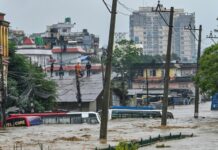 Heavy rain and flooding in Nepal resulted in 59 deaths; 44 people are still missing.